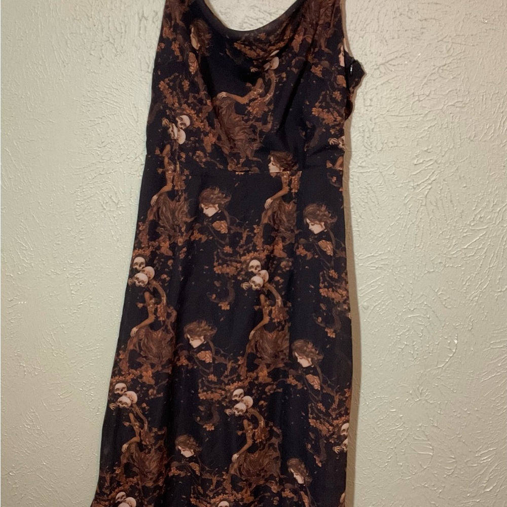 Disturbia Black Dress with Brown Floral Motif